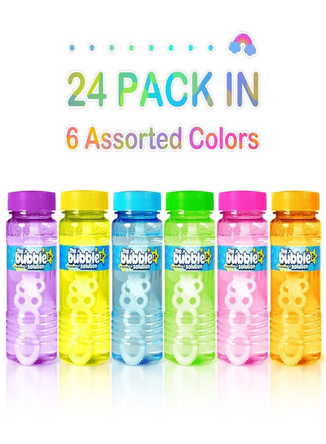 spring flower Springflower 24 Pcs Bubble Bottles with Wand,Bubbles Party Favors for Kids,Summer Toys, Blow Bubbles Solution Novelty Toy, Party Favors, Birthday Party Supplies, Outdoor & Indoor Activity,4oz,6 Colors - Image 3